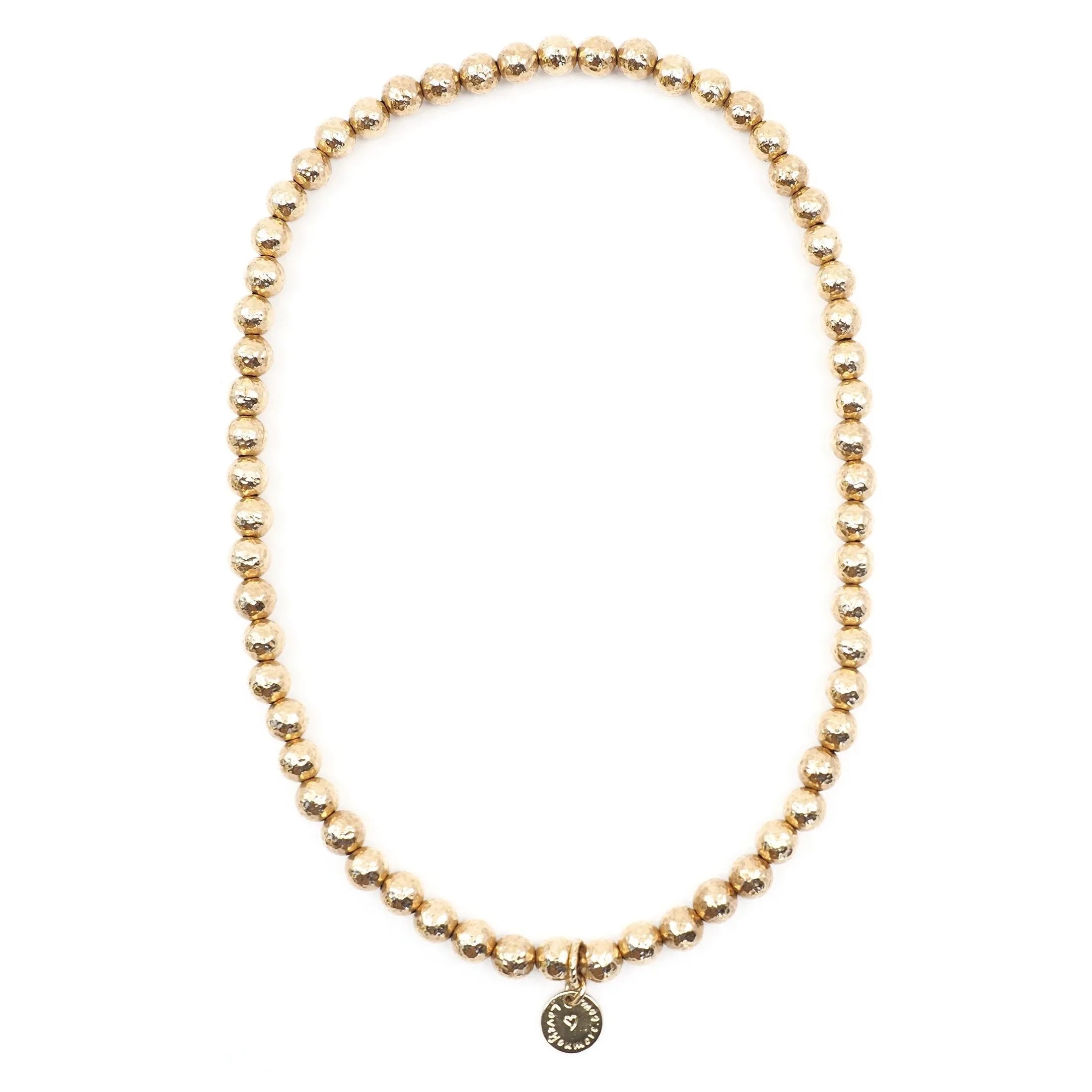 Eternity Hammered Necklace in Gold