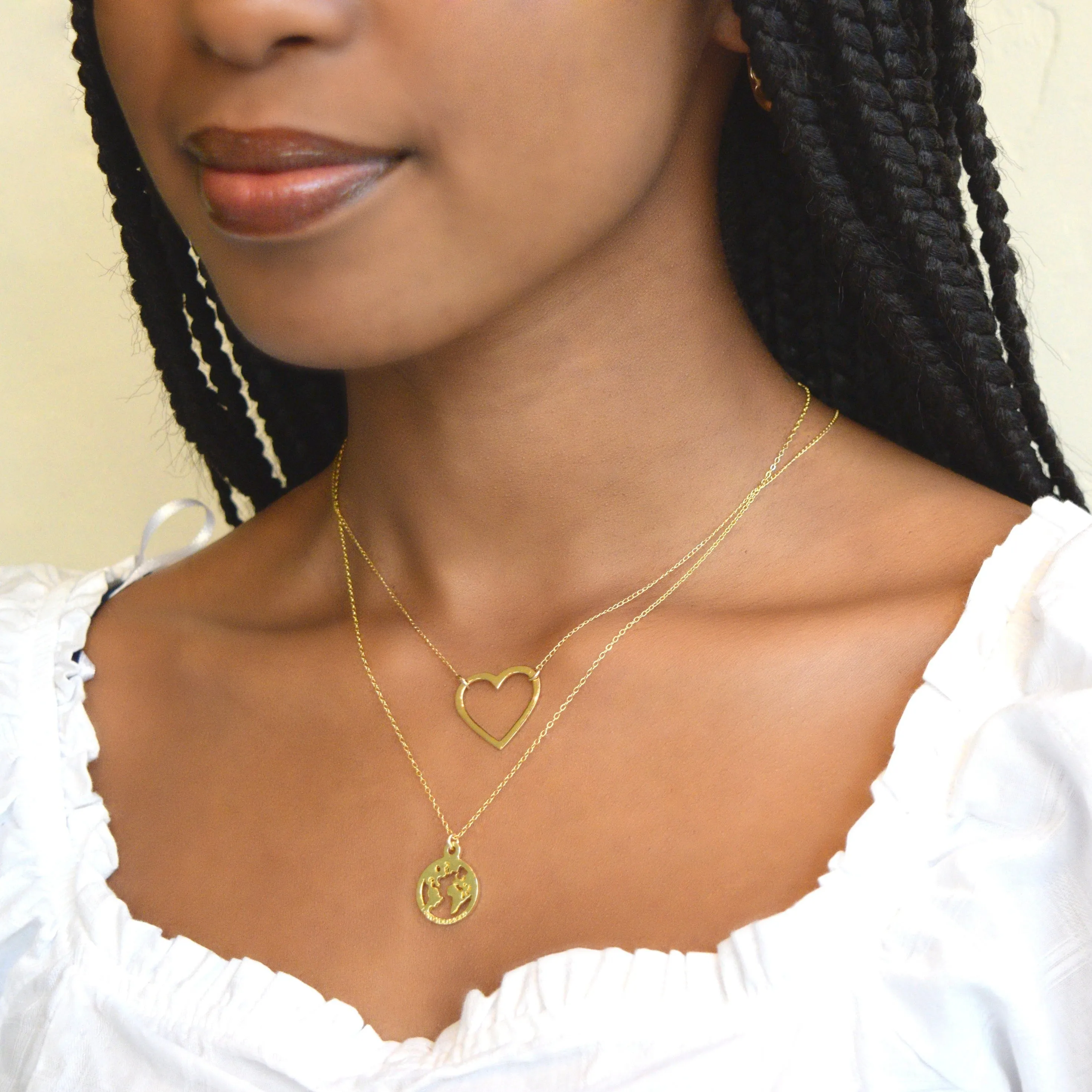 Follow Your Heart Gold Silhouette Necklace