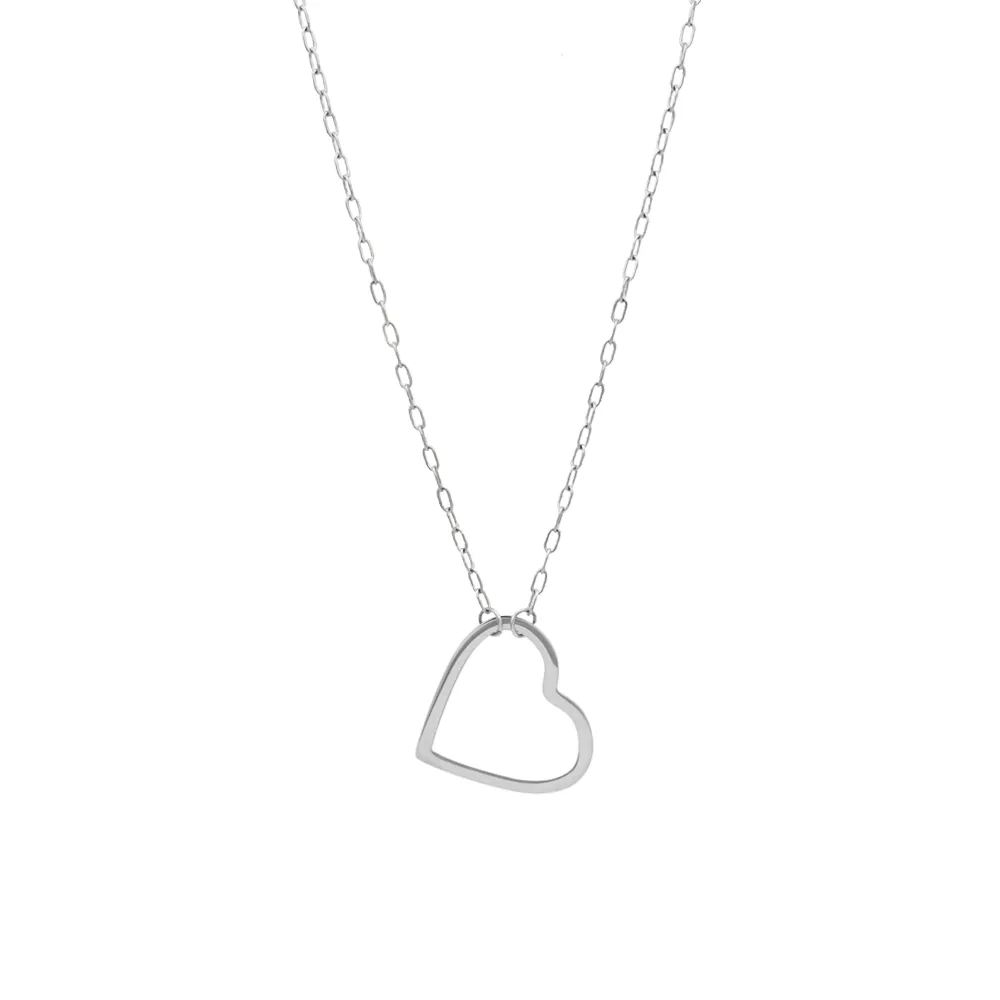 Follow Your Heart Silver Silhouette Necklace