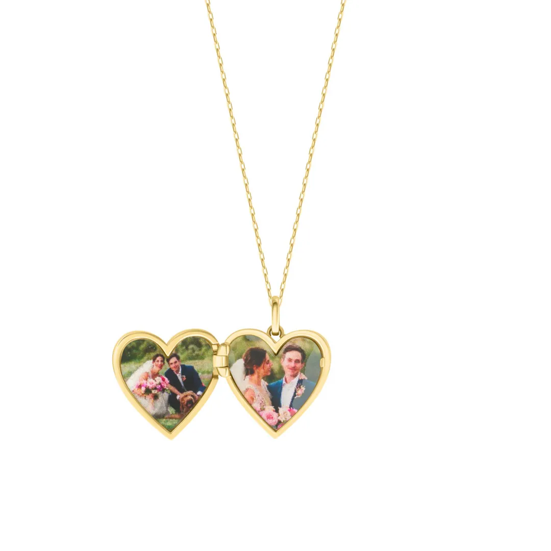 Gold and Diamond Heart Locket Necklace