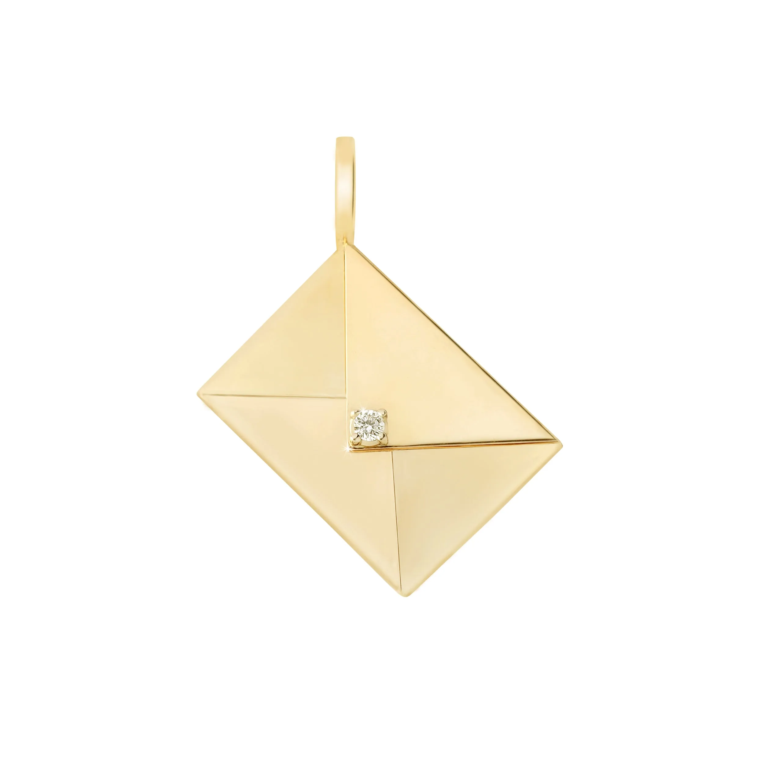 Gold and Diamond Love Letter Necklace