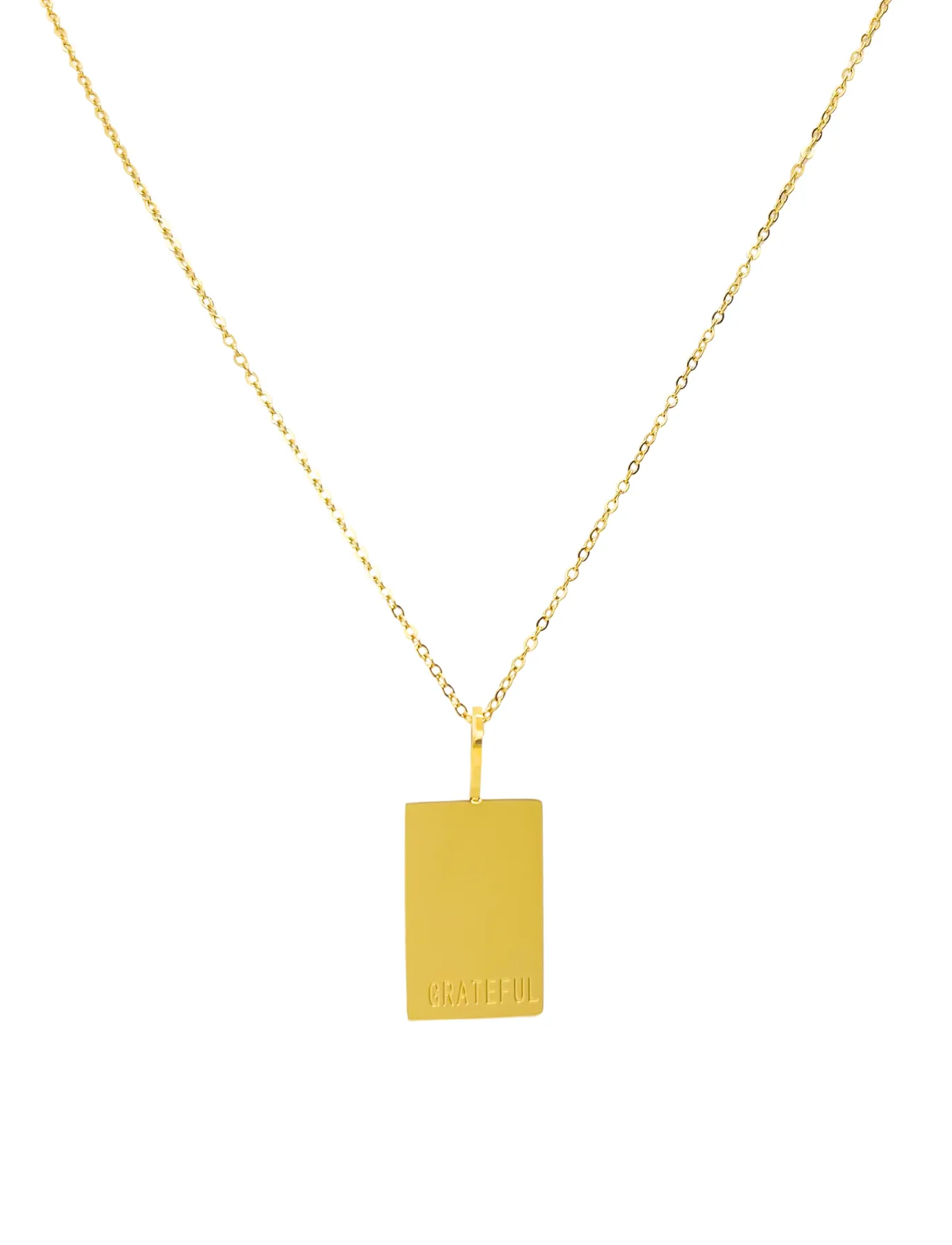 Grateful Tag Gold Necklace