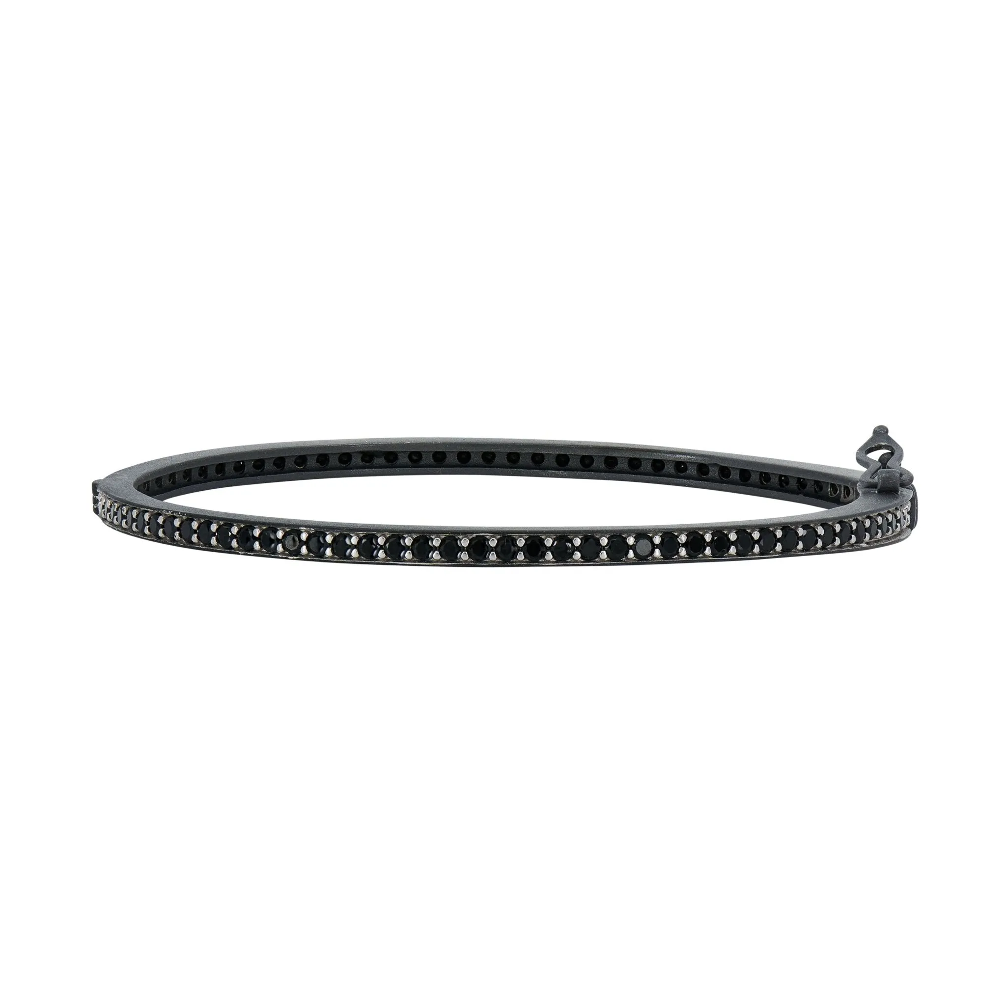 Industrial Finish Ribbed Metro Pav Hinge Bracelet