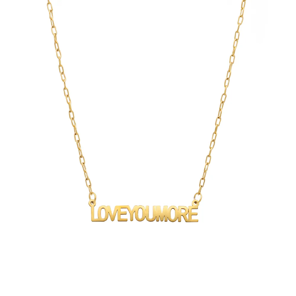 Love You More Bar Gold Necklace