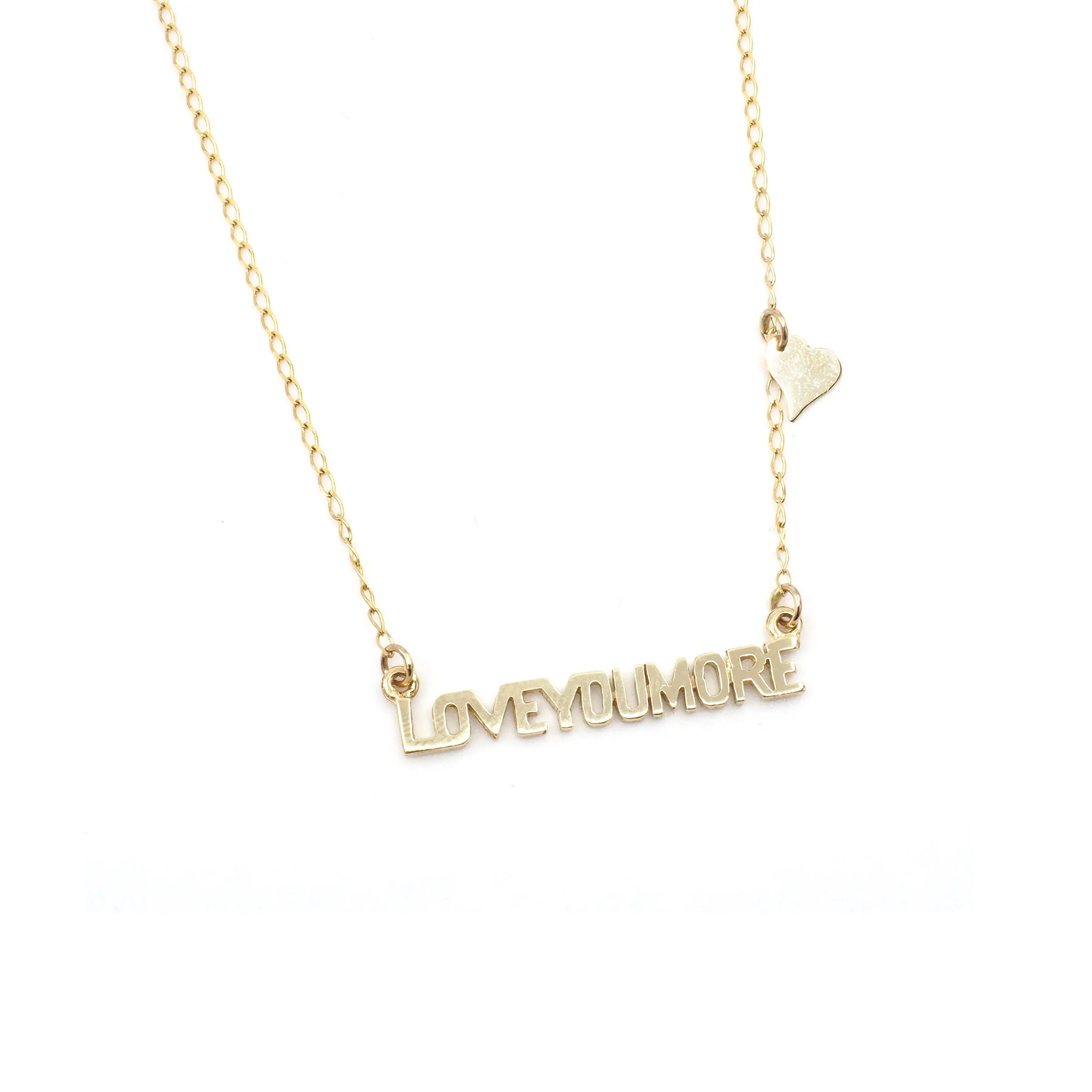 Love You More Bar Necklace in 10K & 14K Gold