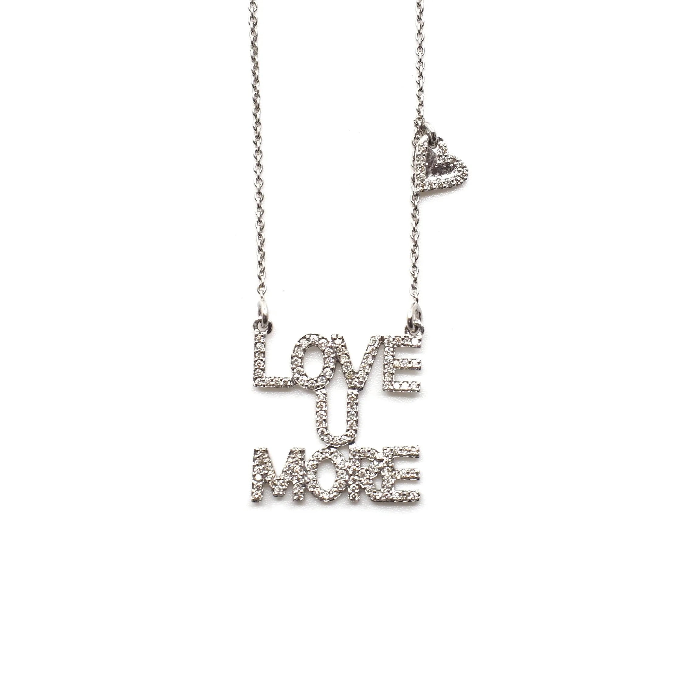 Love You More Sunrise Necklace in Diamonds & 14K White Gold