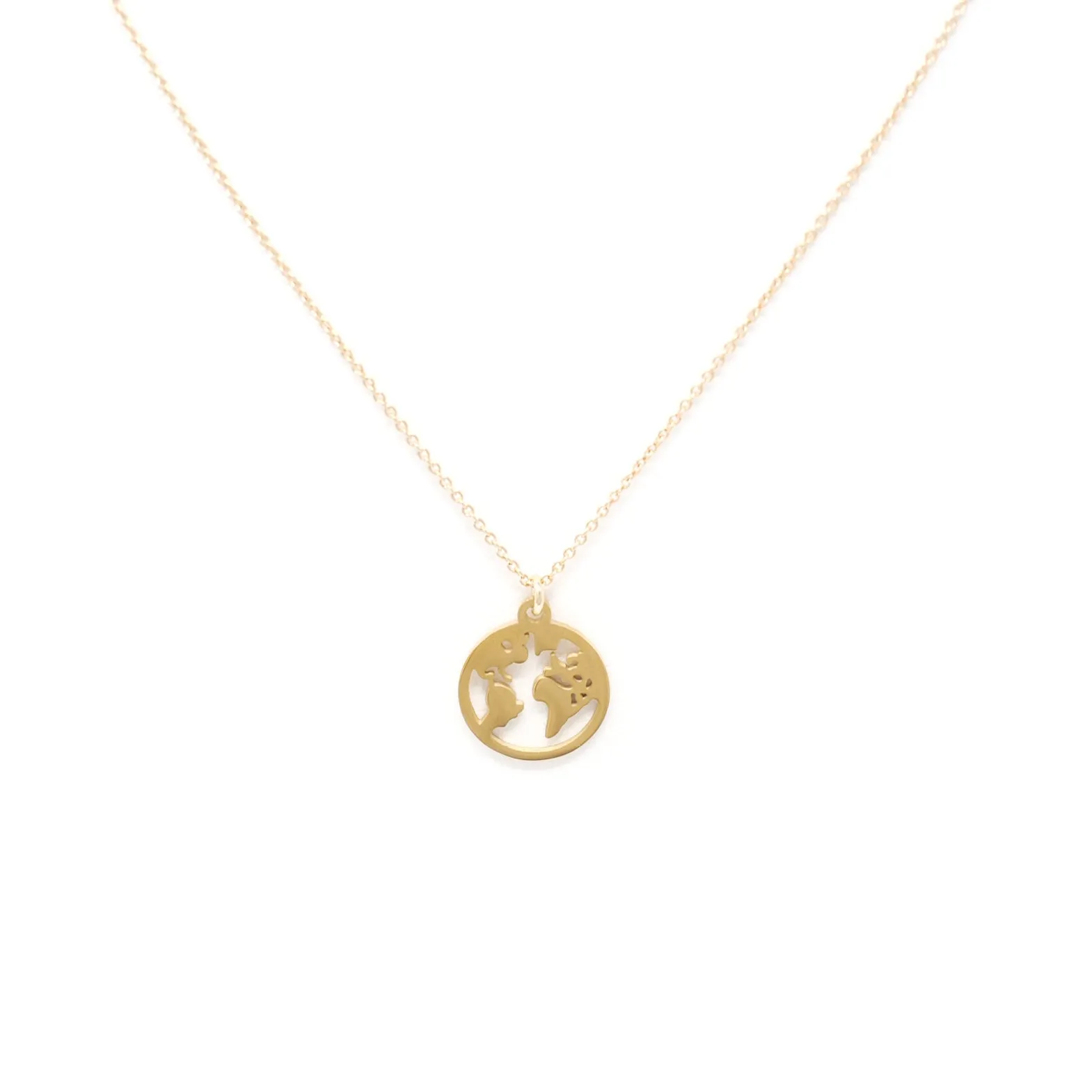 Love You More World Necklace in Gold