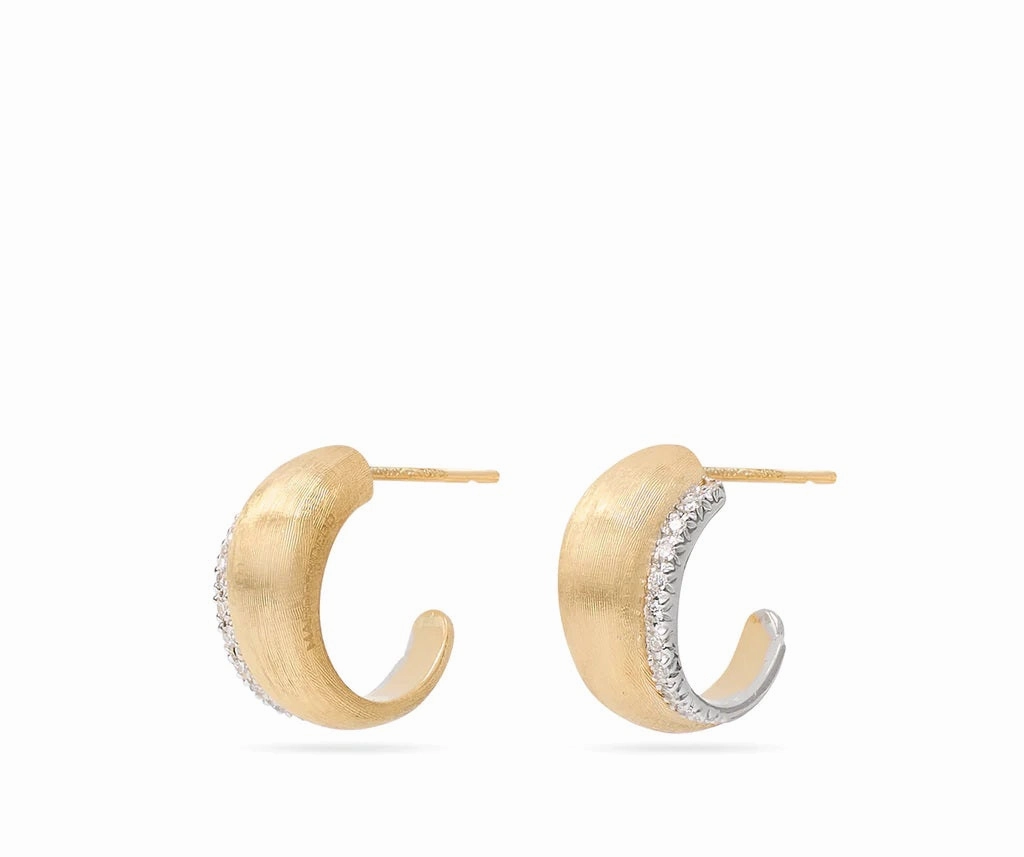 LUCIA COLLECTION 18K YELLOW GOLD AND DIAMOND SMALL HOOP EARRINGS