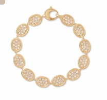 Lunaria Collection 18K Yellow Gold and Diamond Pav Link Bracelet