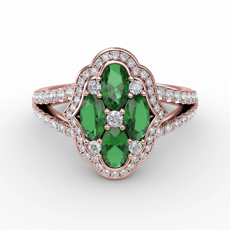 Make A Statement Emerald and Diamond Ring