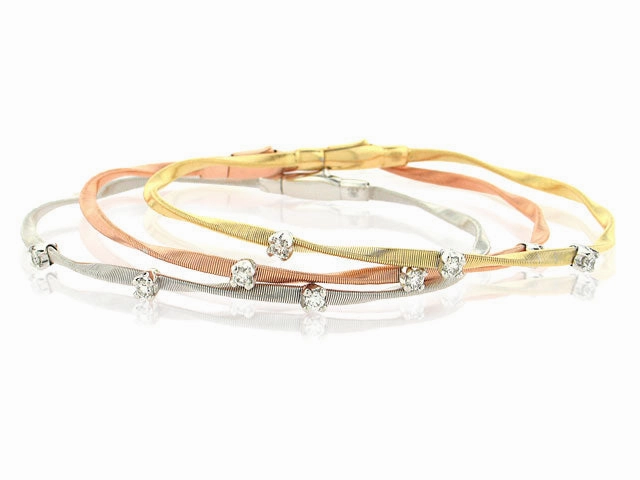 MARCO BICEGO 18K ROSE AND WHITE GOLD 0.15CT VS/G DIAMOND BRACELET FROM THE MARRAKECH COLLECTION