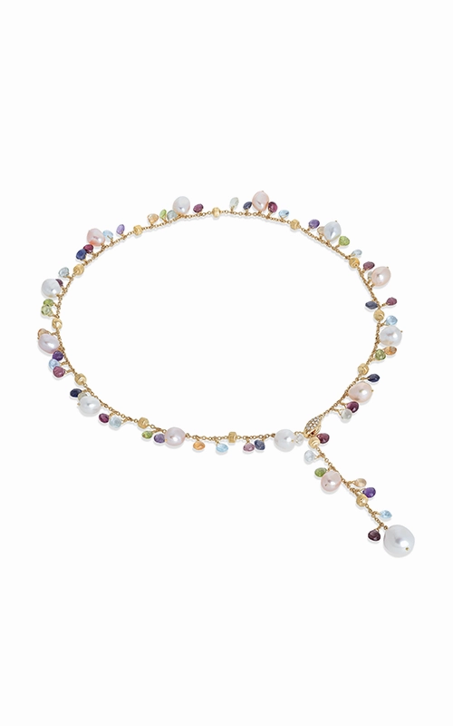 MARCO BICEGO 18K YELLOW GOLD GEM & PEARL MIXED NECKLACE FROM THE PARADISE COLLECTION