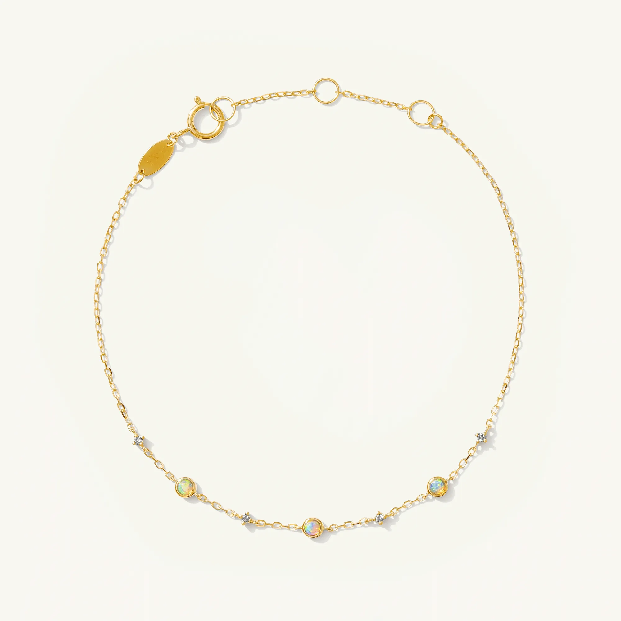Opal   Diamond Station Bracelet - Reversible