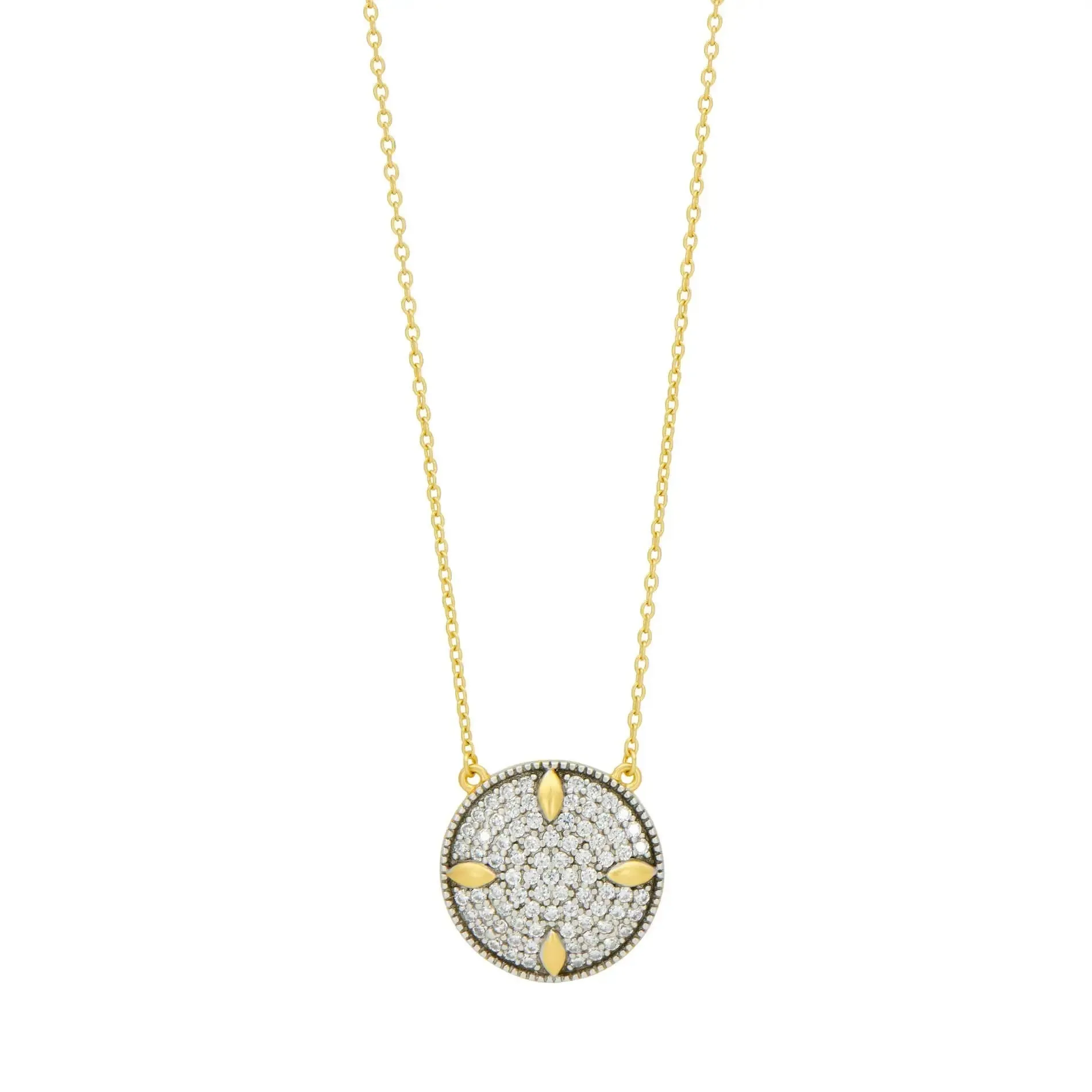 Petals and Pav Small Pendant Necklace