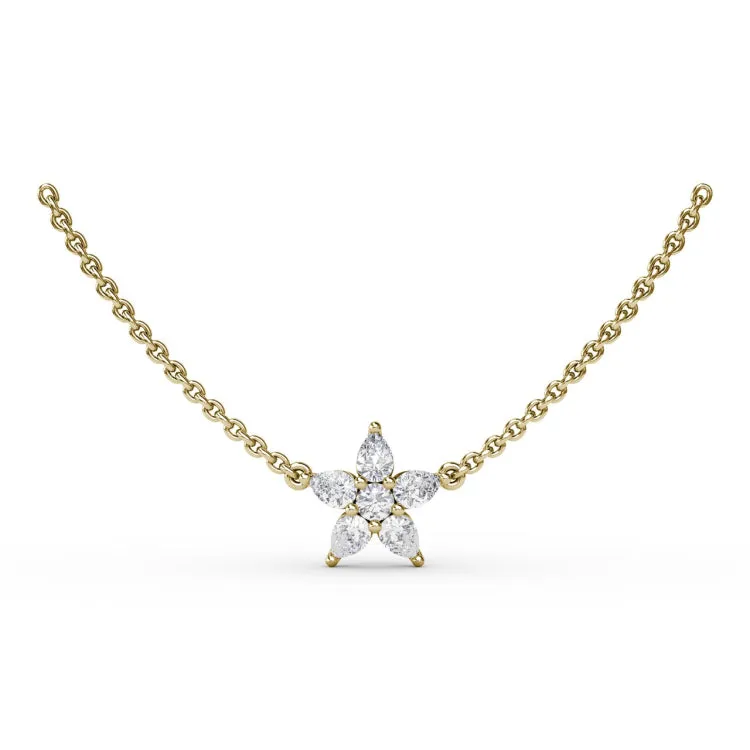 Petite Floral Diamond Necklace