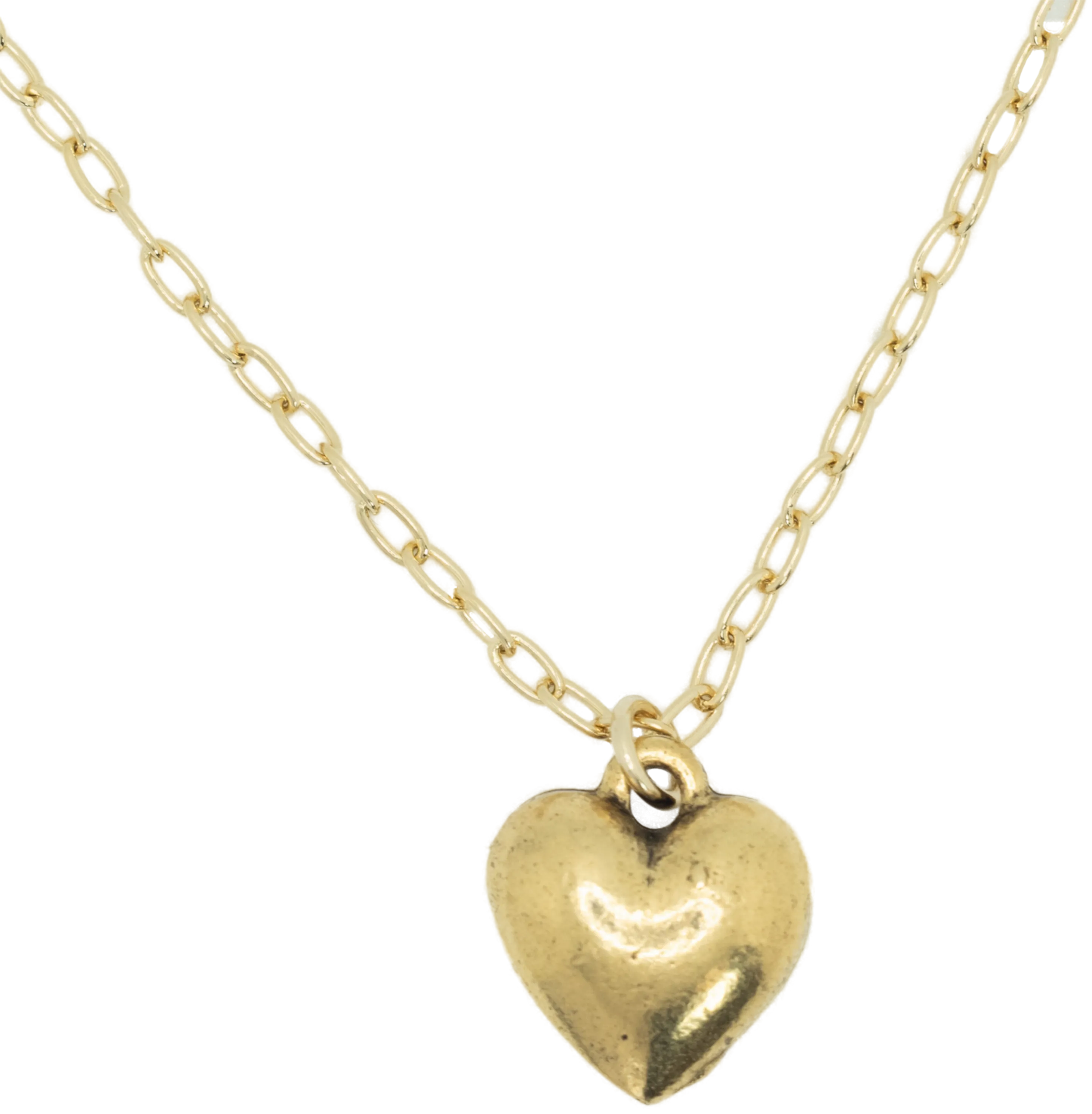 Puffy Gold Heart Necklace