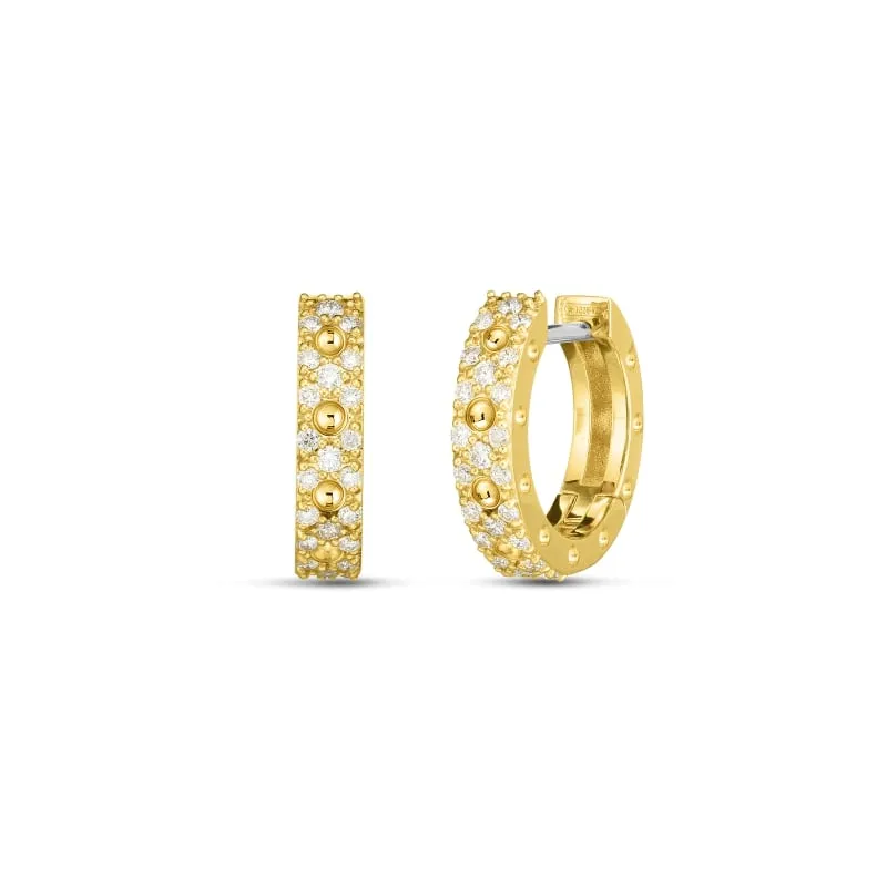ROBERTO COIN 18K-GOLD-DIAMOND-SYMPHONY-POIS-MOI-15MM-HOOP-EARRING FROM THE POIS MOI