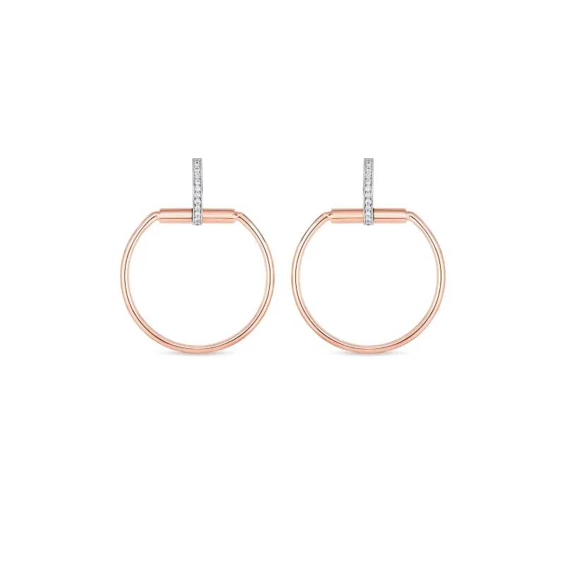 ROBERTO COIN 18K GOLD EARRING WITH DIAMONDS-6 FROM THE CLASSICA PARISIENNE
