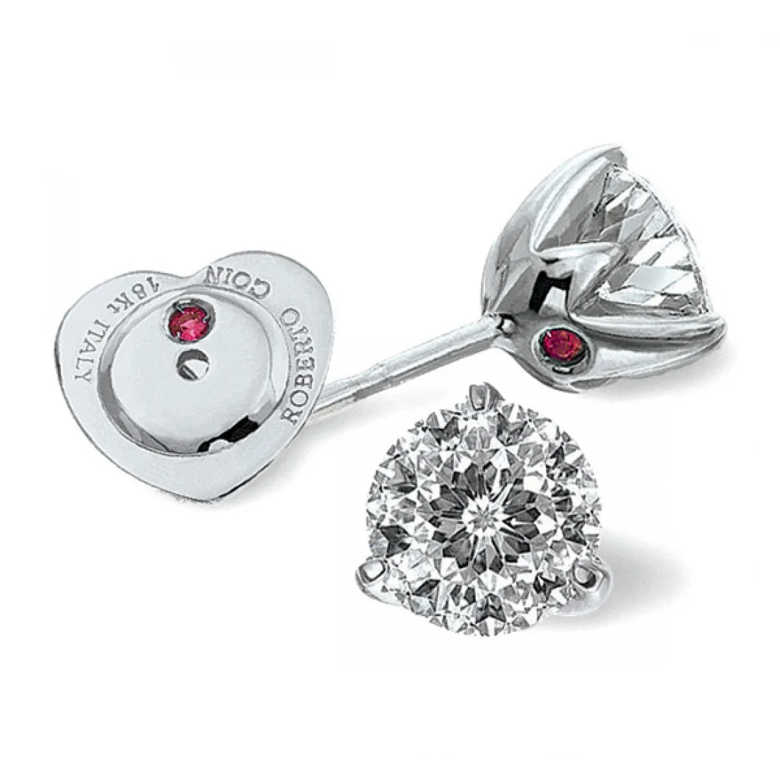 ROBERTO COIN 18K WHITE GOLD DIAMOND STUDS (ALL SIZES AVAILABLE) FROM THE CENTO COLLECTION