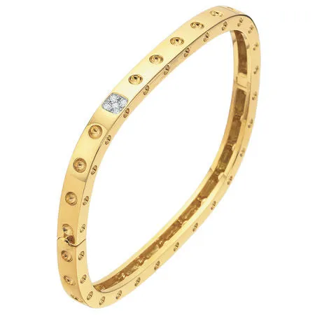 ROBERTO COIN 18K YELLOW AND WHITE GOLD 0.07CT DIAMOND BRACELET FROM THE POIS MOI COLLECTION