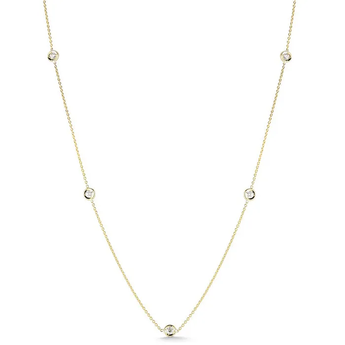 ROBERTO COIN 18K YELLOW GOLD 0.23CT SI/G DIAMOND  NECKLACE FROM THE DIAMONDS BY THE INCH COLLECTION