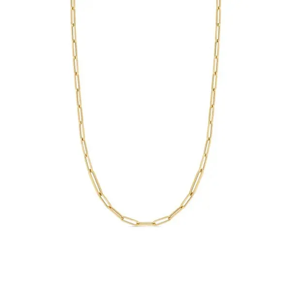 ROBERTO COIN 18K YELLOW GOLD 34 INCH PAPERCLIP CHAIN