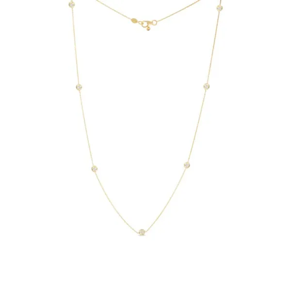 ROBERTO COIN 18K YELLOW GOLD 7 DIAMOND DANGLE NECKLACE FROM TINY TREASURES 0.35CT TOTAL WEIGHT 18" CHAIN