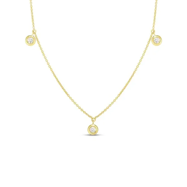 ROBERTO COIN 18K YELLOW GOLD & 0.14CT DIAMOND STATION NECKLACE