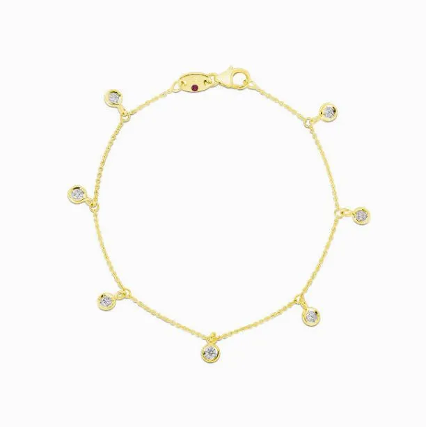 ROBERTO COIN 18K YELLOW GOLD & 0.33CT DIAMOND STATION BRACELET