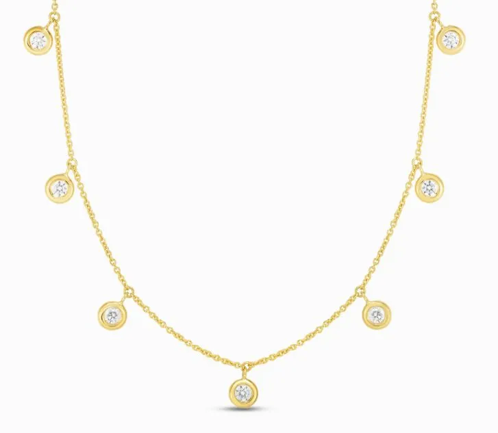 ROBERTO COIN 18K YELLOW GOLD & 0.33CT DIAMOND STATION NECKLACE