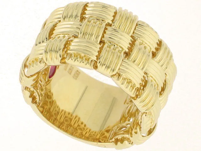 ROBERTO COIN 18K YELLOW GOLD WIDE BAND FROM THE APPASSIONATA COLLECTION