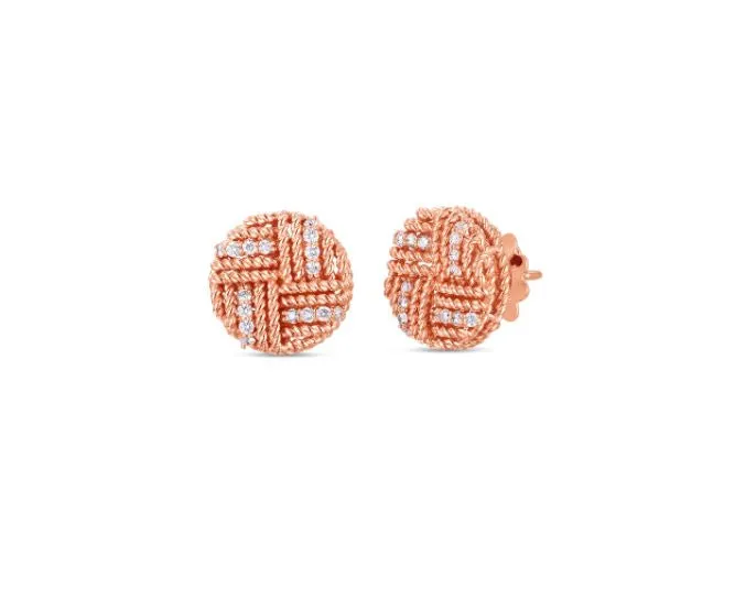 ROBERTO COIN 18KR ROYAL OPERA EARRING .30 CT DIA
