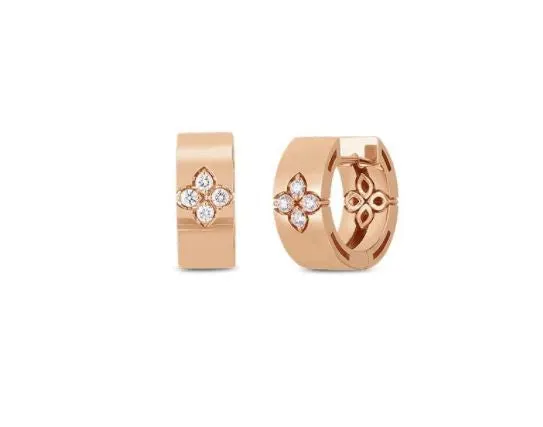 ROBERTO COIN 18KR VERONA EARRING .16 CT DIA