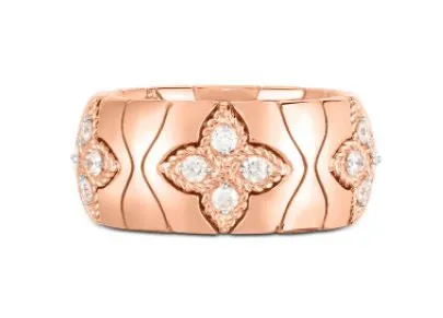 ROBERTO COIN 18KRG ROYAL PRINCESS FLOWER RING .55 CT