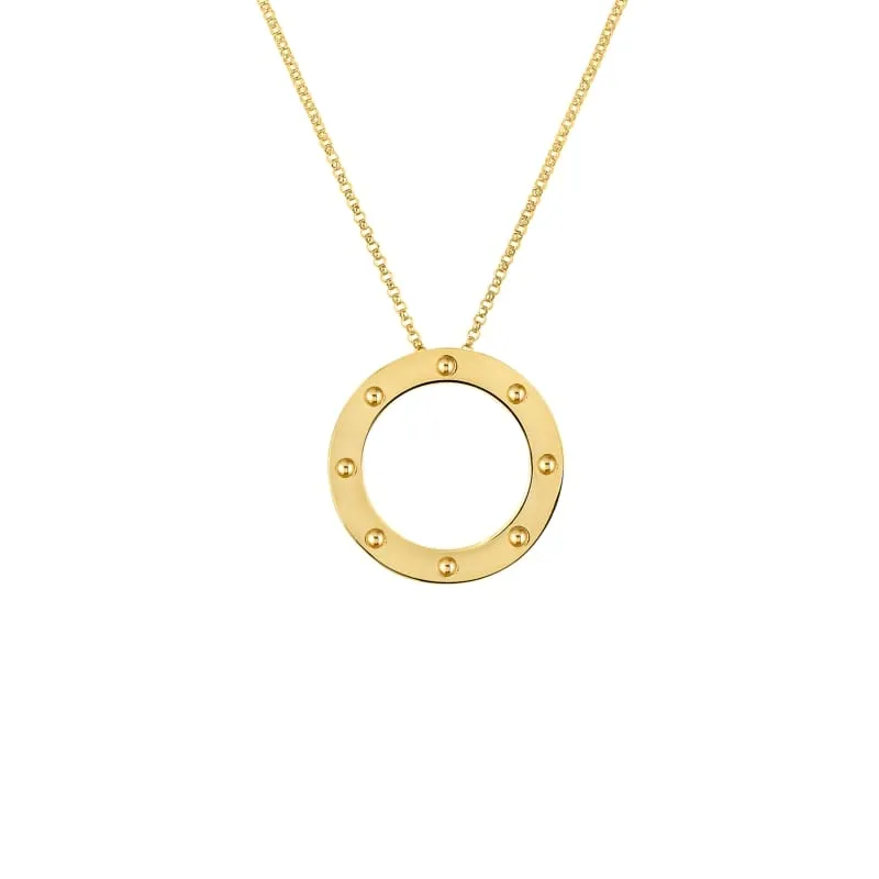 ROBERTO COIN 18KT GOLD CIRCLE PENDANT FROM THE POIS MOI