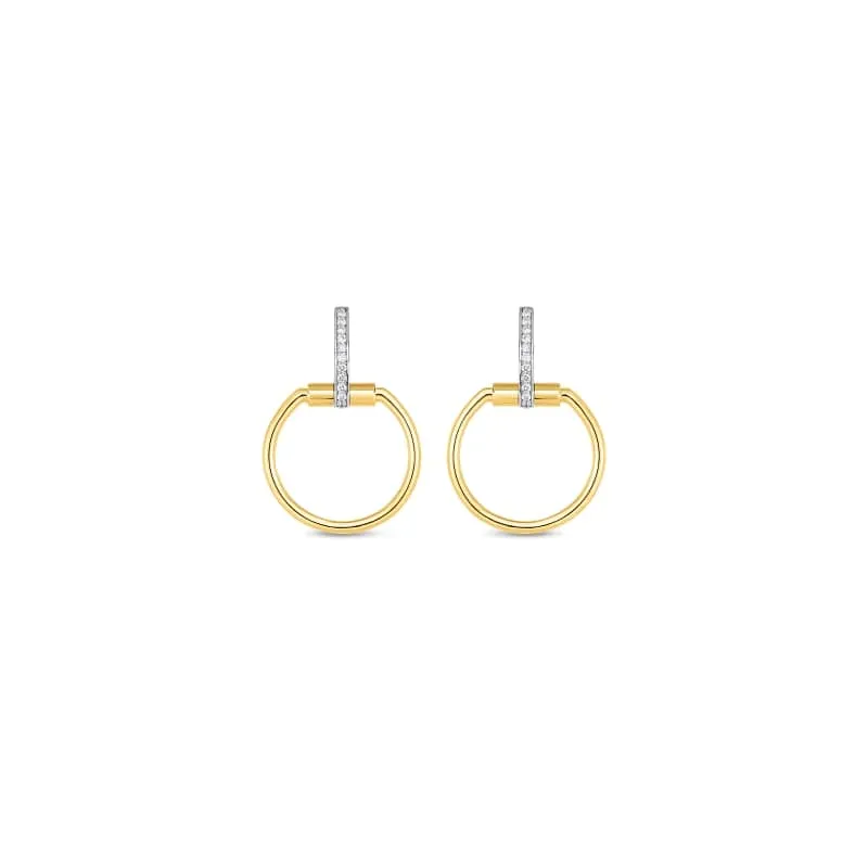 ROBERTO COIN 18KT GOLD EARRINGS WITH DIAMONDS-2 FROM THE CLASSICA PARISIENNE