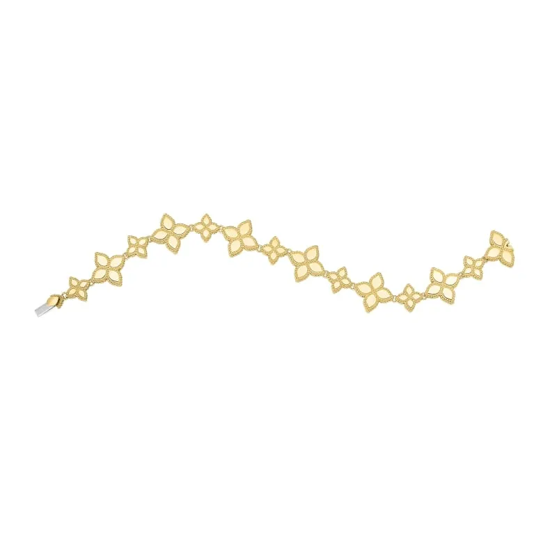 ROBERTO COIN 18KT GOLD LINK BRACELET FROM THE PRINCESS FLOWER