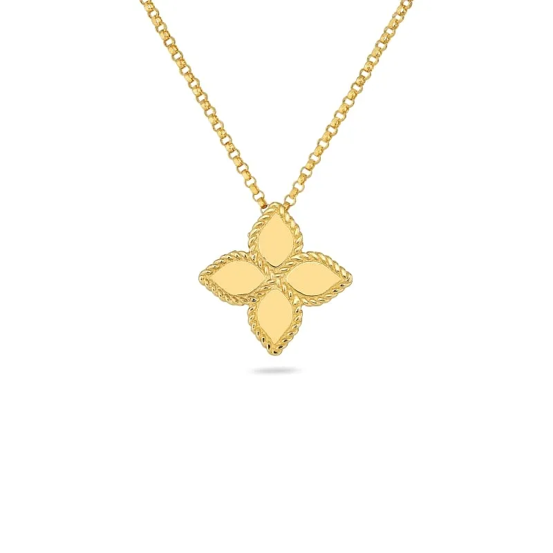 ROBERTO COIN 18KT GOLD MEDIUM PENDANT FROM THE PRINCESS FLOWER