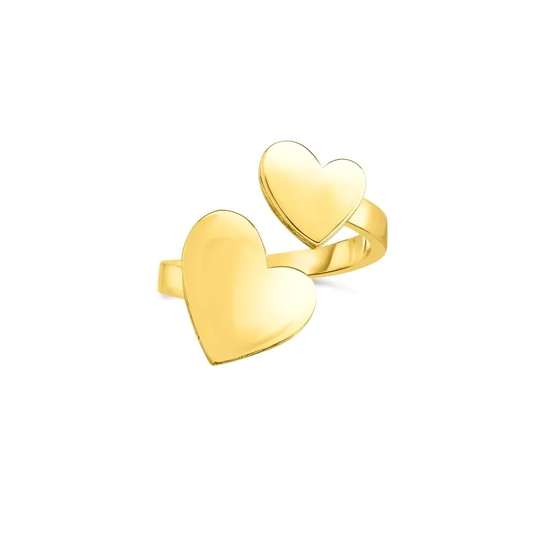 ROBERTO COIN 18KT GOLD PRINCESS HEART AMORE RING FROM THE PRINCESS