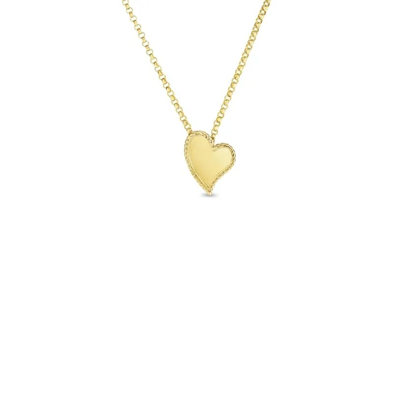ROBERTO COIN 18KT GOLD PRINCESS HEART PENDANT FROM THE PRINCESS