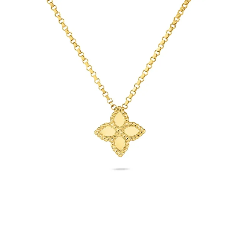 ROBERTO COIN 18KT GOLD SMALL PENDANT FROM THE PRINCESS FLOWER