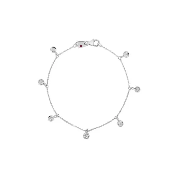 ROBERTO COIN 18KW 7 STATION BRACELET .33 CT DIA