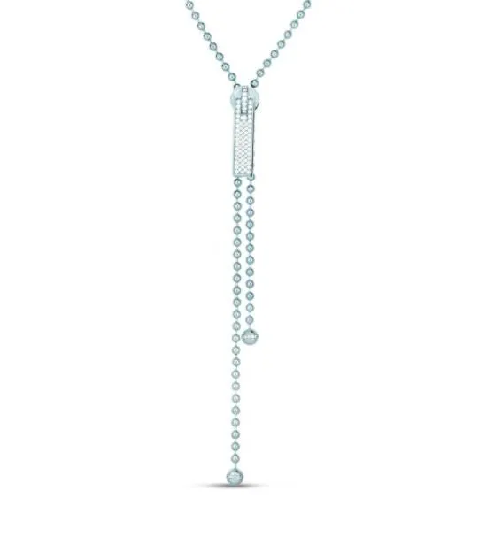 ROBERTO COIN 18KW TASSEL NECKLACE .73 CT DIA