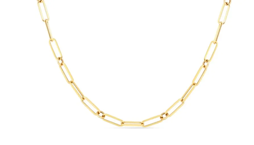 ROBERTO COIN 18KY PAPER CLIP 22"