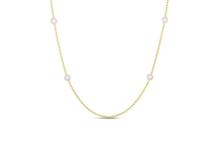 ROBERTO COIN 18KY PEARL STATION NECKLACE