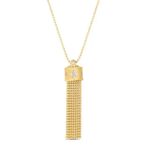 ROBERTO COIN 18KY PRINCESS TASSEL DIA .18CT NECK