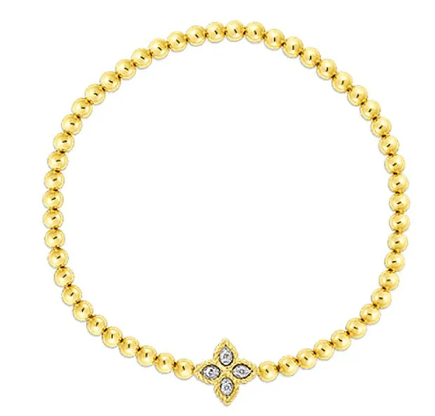 ROBERTO COIN 18KY SM.PRINCESS FLOWER BRACELET