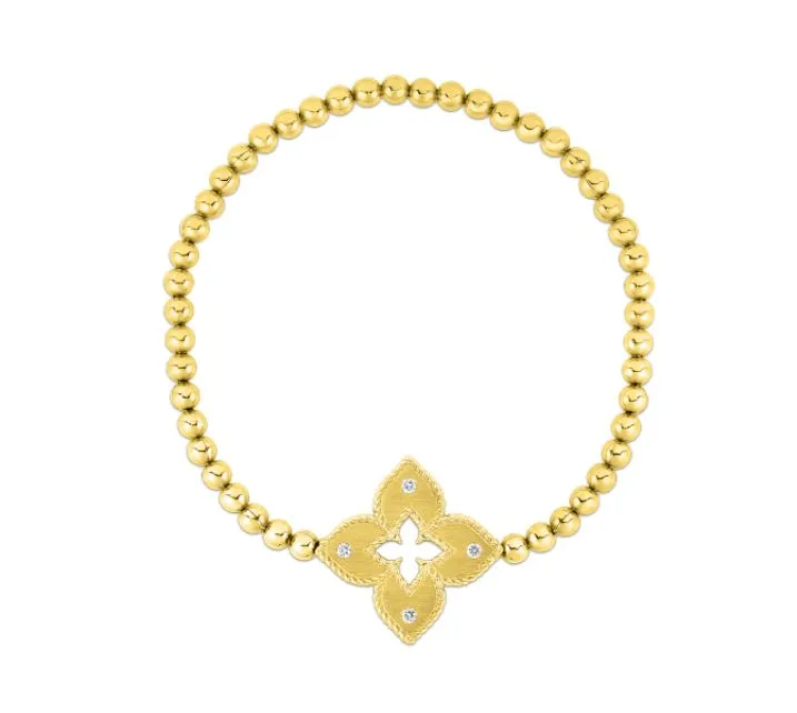 ROBERTO COIN 18KY VENETIAN .04CT DIA BRACELET