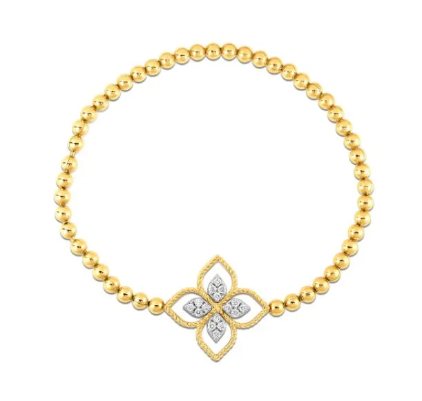 ROBERTO COIN 18KYW & 0.16CT DIAMOND PRINCIPESSA BRACELET