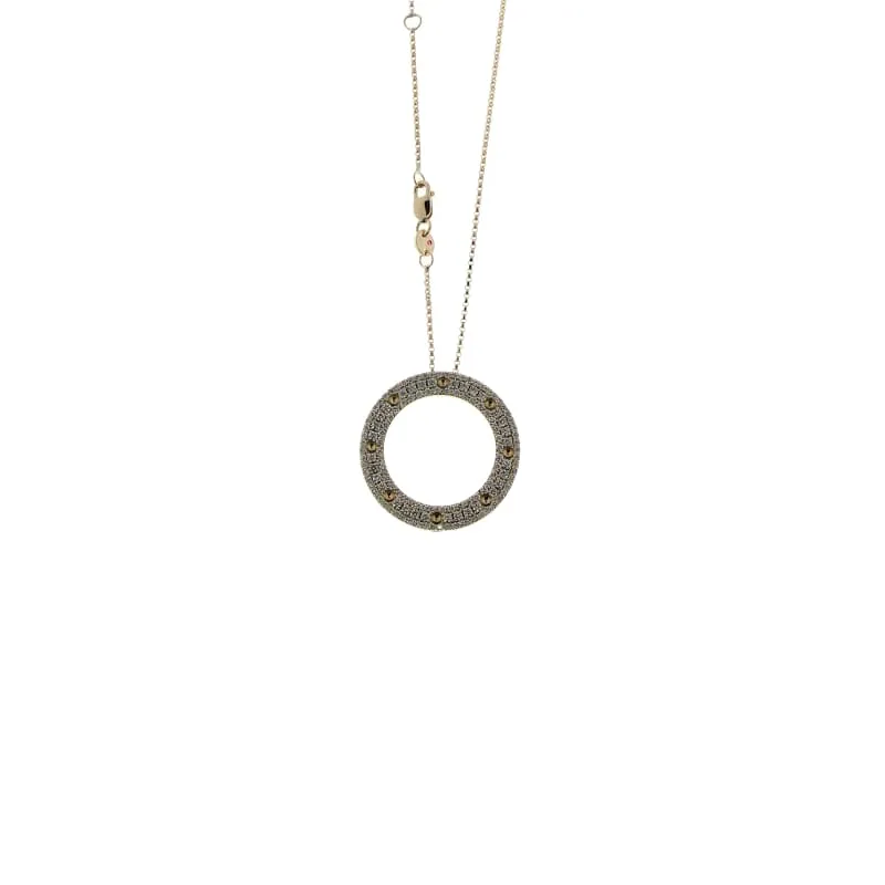 ROBERTO COIN LARGE-PAVE-DIAMOND-CIRCLE-PENDANT FROM THE POIS MOI